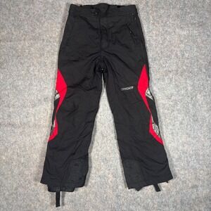 Spyder XT Ski Pants Kids Size 12 Black Red Silver Insulated Snow Trousers